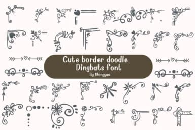 Cute Border Doodle by Nongyao — Dingbats Font — thumbnail 1
