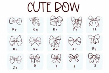 Cute Bow by Sirinart — Dingbats Font — thumbnail 3