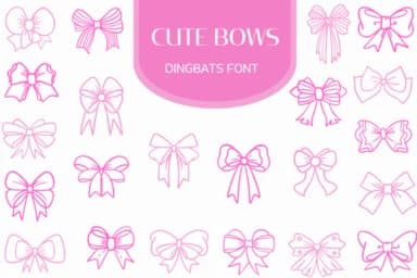 Cute Bows by Heartcraft Atelier — Dingbats Font — thumbnail 1