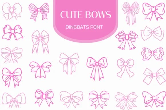 Cute Bows by Heartcraft Atelier — Dingbats Font