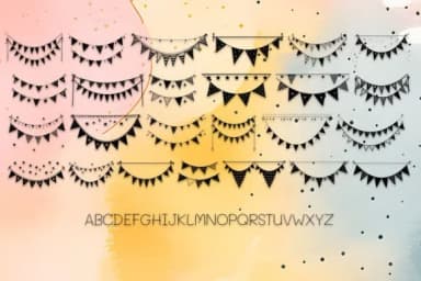 Cute Bunting Banners by MOMAT THIRTYONE — Dingbats Font — thumbnail 2