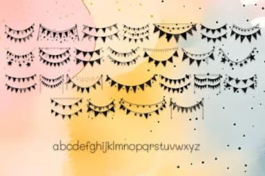 Cute Bunting Banners by MOMAT THIRTYONE — Dingbats Font — thumbnail 3