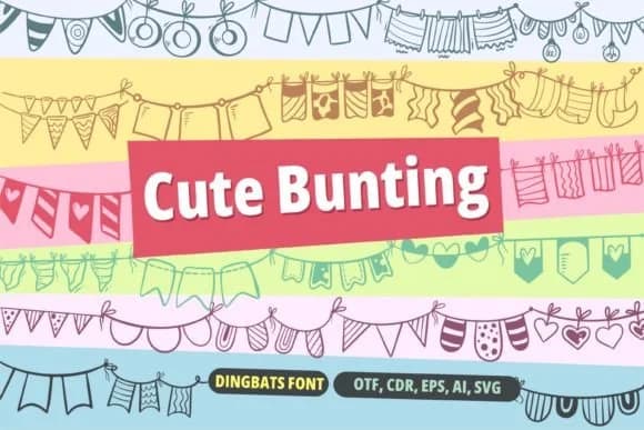 Cute Bunting by onoborgol — Dingbats Font