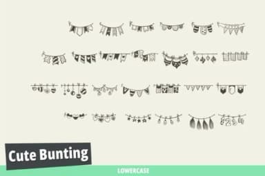 Cute Bunting by onoborgol — Dingbats Font — thumbnail 3