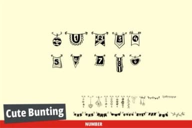 Cute Bunting by onoborgol — Dingbats Font — thumbnail 4