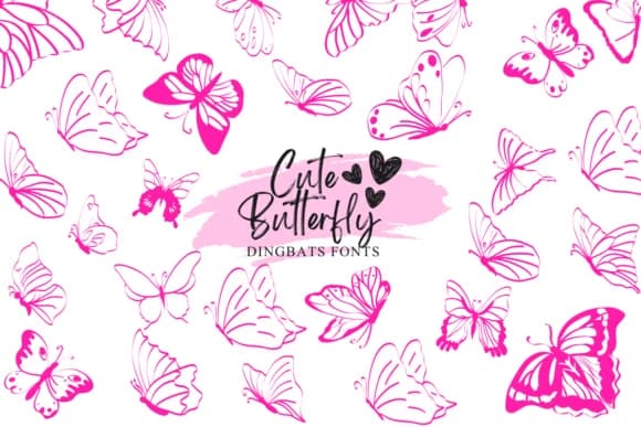 Cute Butterfly by Suphitchaya — Dingbats Font