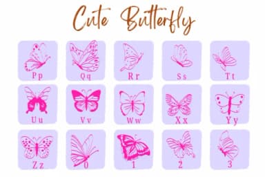 Cute Butterfly by Suphitchaya — Dingbats Font — thumbnail 3
