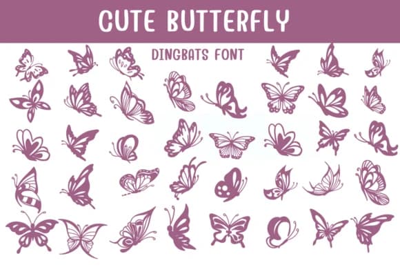 Cute Butterfly by Sontaya — Dingbats Font
