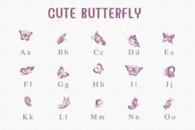 Cute Butterfly by Sontaya — Dingbats Font — thumbnail 2