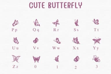 Cute Butterfly by Sontaya — Dingbats Font — thumbnail 3