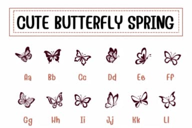 Cute Butterfly Spring by PraewDesigns — Dingbats Font — thumbnail 2