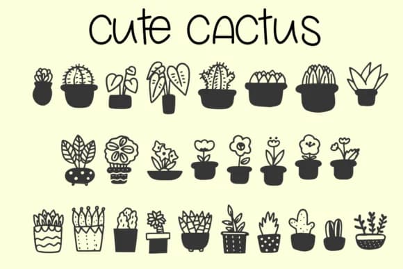 Cute Cactus by Foam-Design Store — Dingbats Font