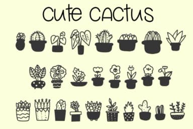 Cute Cactus by Foam-Design Store — Dingbats Font — thumbnail 1