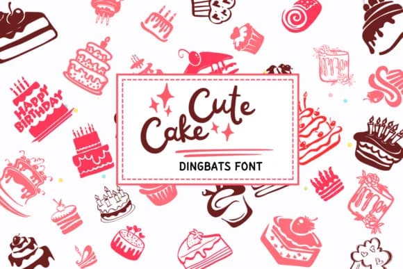Cute Cake by PraewDesigns — Dingbats Font