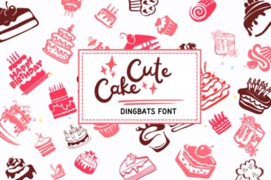 Cute Cake by PraewDesigns — Dingbats Font — thumbnail 1