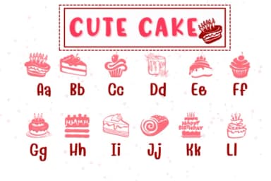 Cute Cake by PraewDesigns — Dingbats Font — thumbnail 2