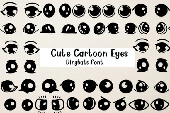 Cute Cartoon Eyes by Nongyao — Dingbats Font