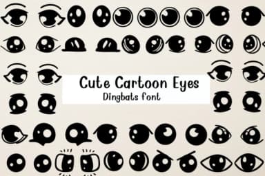 Cute Cartoon Eyes by Nongyao — Dingbats Font — thumbnail 1