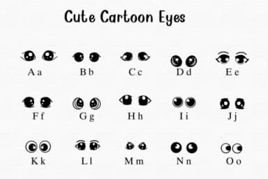 Cute Cartoon Eyes by Nongyao — Dingbats Font — thumbnail 2