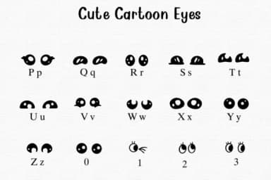 Cute Cartoon Eyes by Nongyao — Dingbats Font — thumbnail 3