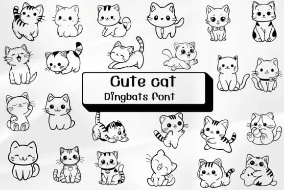 Cute Cat by Ketsarin — Dingbats Font