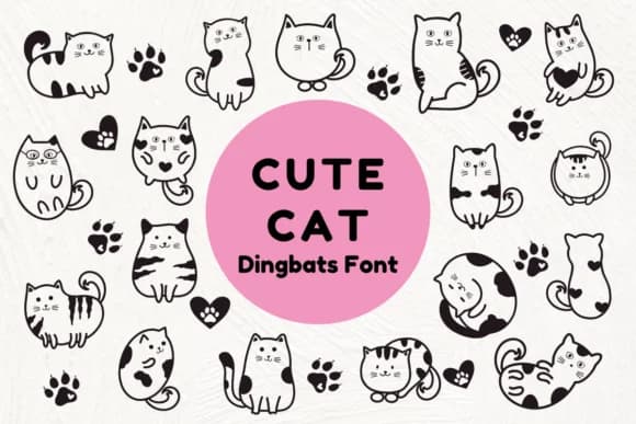 Cute Cat by Nun Sukhwan — Dingbats Font