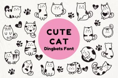 Cute Cat by Nun Sukhwan — Dingbats Font — thumbnail 1