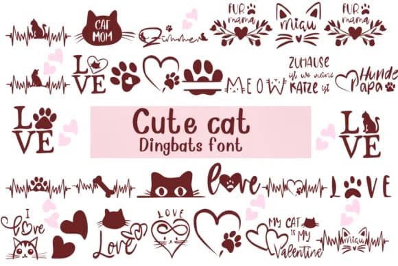 Cute Cat by Nongyao — Dingbats Font