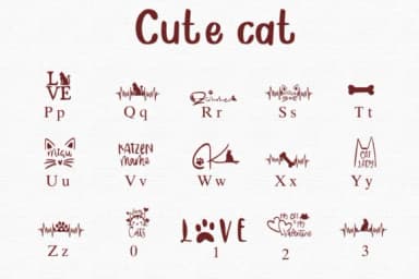 Cute Cat by Nongyao — Dingbats Font — thumbnail 3