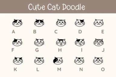Cute Cat Doodle by Pui Art — Dingbats Font — thumbnail 2