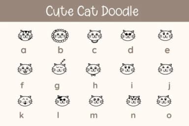 Cute Cat Doodle by Pui Art — Dingbats Font — thumbnail 4
