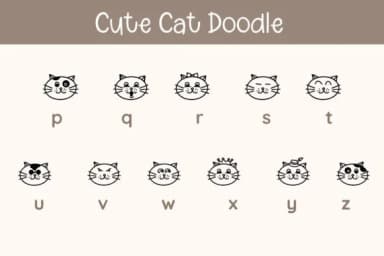 Cute Cat Doodle by Pui Art — Dingbats Font — thumbnail 5