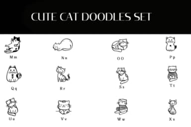 Cute Cat Doodles Set by Heartcraft Atelier — Dingbats Font — thumbnail 3