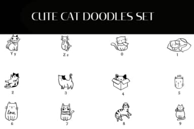 Cute Cat Doodles Set by Heartcraft Atelier — Dingbats Font — thumbnail 4