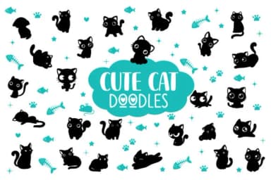 Cute Cat Doodles by Fox7 — Dingbats Font — thumbnail 1