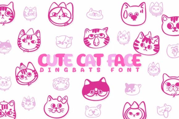 Cute Cat Face by Chonada — Dingbats Font