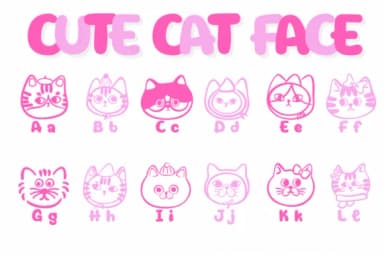 Cute Cat Face by Chonada — Dingbats Font — thumbnail 2