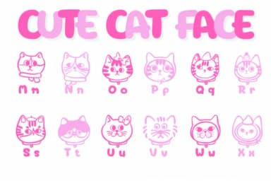 Cute Cat Face by Chonada — Dingbats Font — thumbnail 3