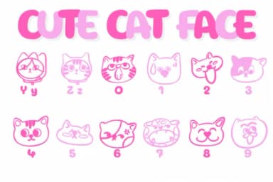 Cute Cat Face by Chonada — Dingbats Font — thumbnail 4