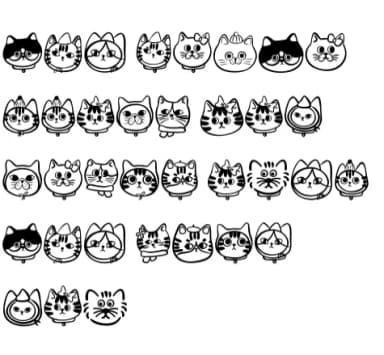 Cute Cat Face by Chonada — Dingbats Font — thumbnail 8