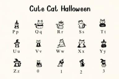 Cute Cat Halloween by Nongyao — Dingbats Font — thumbnail 3