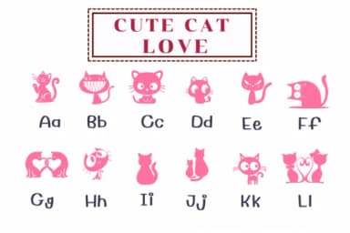 Cute Cat Love by PraewDesigns — Dingbats Font — thumbnail 2