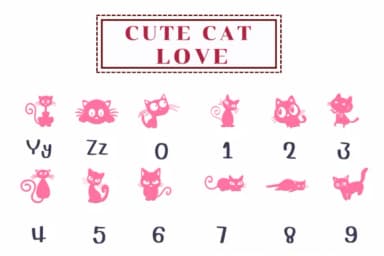 Cute Cat Love by PraewDesigns — Dingbats Font — thumbnail 4