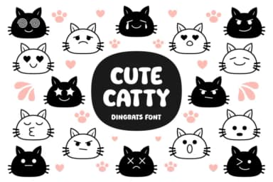 Cute Catty by Situjuh — Dingbats Font — thumbnail 1