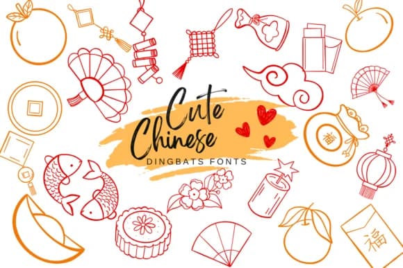 Cute Chinese by Suphitchaya — Dingbats Font