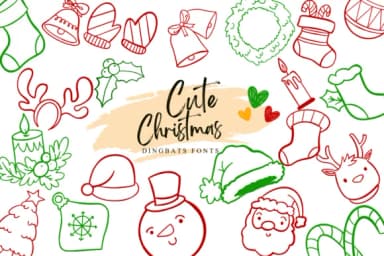 Cute Christmas by Suphitchaya — Dingbats Font — thumbnail 1