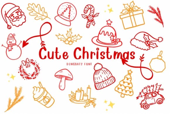 Cute Christmas by CHANOK — Dingbats Font