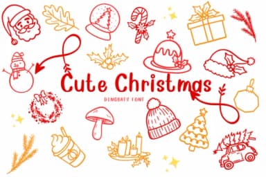 Cute Christmas by CHANOK — Dingbats Font — thumbnail 1