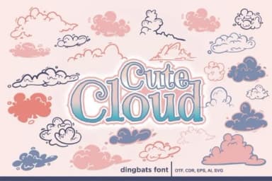 Cute Cloud by onoborgol — Dingbats Font — thumbnail 1