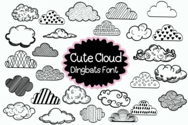 Cute Cloud by Nun Sukhwan — Dingbats Font — thumbnail 1